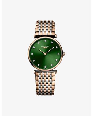 Longines L4.512.1.08.7 La Grande Classique La Grande Classique Rose Pvd Coated Stainless-Steel And 0.081Ct Diamond Quartz Watch - Green