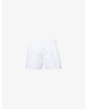 Hanro Fancy Relaxed-Fit Cotton Boxer Shorts - White