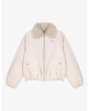 Maje Collared Regular-Fit Shell Jacket - Natural