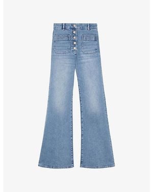 Reiss Cali Flared Stretch-Denim Jeans - Blue