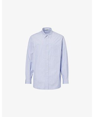 The Row Kardiff Pinstripe Cotton Shirt - Blue