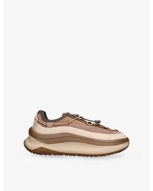 Moon Boot Moon247 Xlace Suede And Woven Trainers - Natural