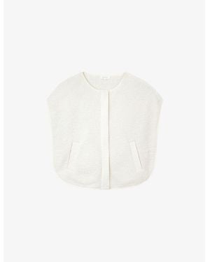 The White Company Round-Neck Boxy-Fit Borg Gilet - White