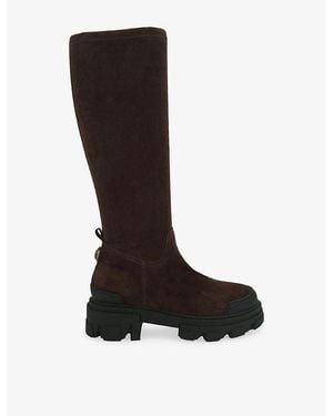 Kurt Geiger Stomp Sock Suede Knee-High Boots - Black
