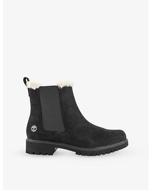 Timberland Lyonsdale Nubuck-Leather Chelsea Boots - Black
