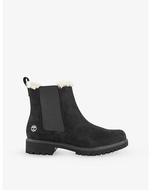Timberland Lyonsdale Nubuck-Leather Chelsea Boots - Black