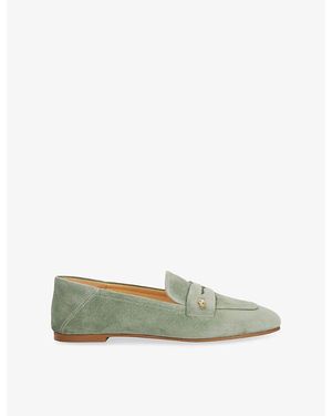 Dune Glances Suede Penny Loafers - Green