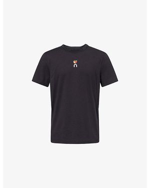 On Shoes Logo-Print Short-Sleeve Cott-Blend T-Shirt - Blue