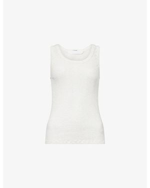 Mother The Runner Up Round-Neck Cotton Tank Top - White