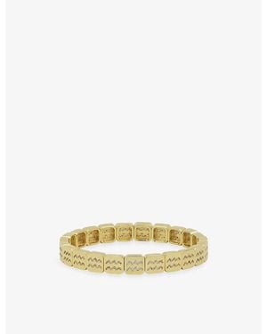 Lisa Gozlan The Zodiac Aquarius 18Ct-Plated Brass And Cubic Zirconia Bracelet - Yellow