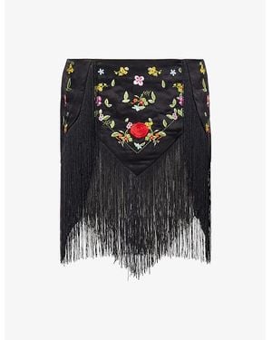 Nii HAI Lara Floral Woven Mini Skirt - Black