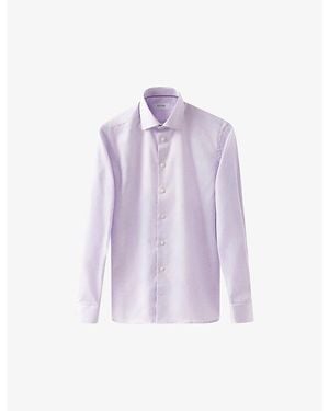 Eton Cutaway-Collar Single-Cuff Slim-Fit Cotton-Twill Shirt - Purple