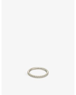 Indigo Lune Eterna 18Ct Plated Stainless Steel Ring - White