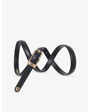 Maje Buckle Slim Leather Belt - White