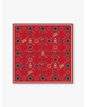 Cartier Diablo De Graphic-Print Silk-Twill Scarf - Red