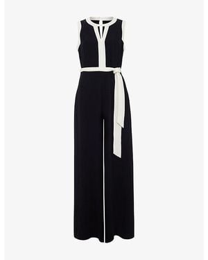 Phase Eight Elowen Colourblock-Print Woven Jumpsuit - Black