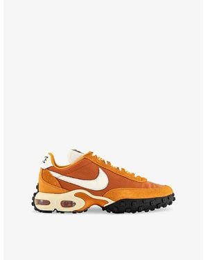 Nike Air Max Waffle Mesh And Suede Low-Top Trainers - Orange
