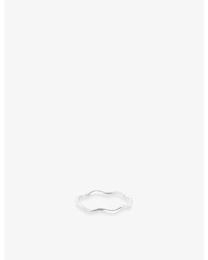 Astrid & Miyu Wave 14Ct Band Ring - White