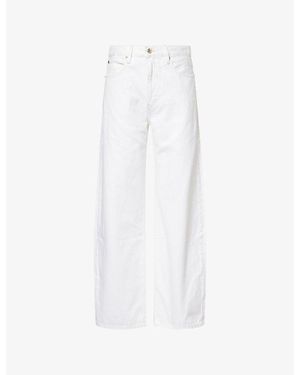 FRAME The Bow Barrel-Leg Denim Jeans - White