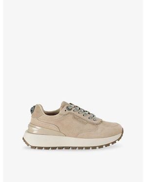 Kurt Geiger Metro Faux-Suede Trainers - Natural