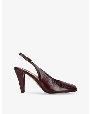Dolce Vita Gessia Heeled Patent-Leather Slingbacks - Brown