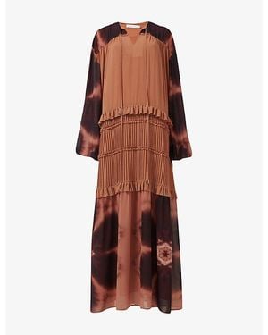 eem Printed Woven Maxi Kaftan - Brown