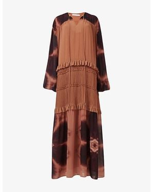 eem Printed Woven Maxi Kaftan - Brown