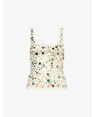 Jaded London Sequin-Embellished Stretch-Rib Vest Top - Metallic
