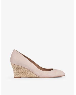 LK Bennett Pin-Pale Eevi Cork-Heel Leather Wedges - Natural