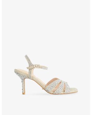 Dune Mayven Crystal-Embellished Heeled Sandals - White
