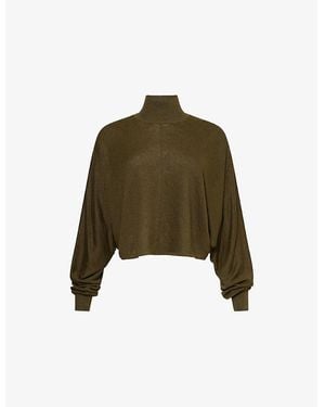 Alaïa Batwing Linen-Knit Jumper - Green