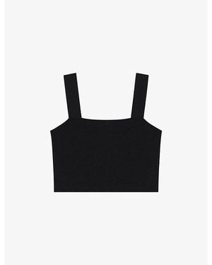 Maje Maclyna Cropped Stretch-Jersey Top - Multicolour