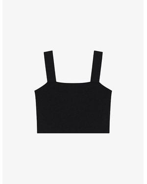 Maje Maclyna Cropped Stretch-Jersey Top - Multicolour