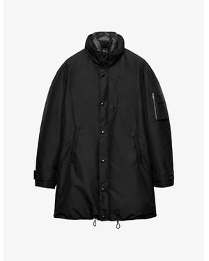 Prada Stand-Collar Down-Filled Woven Jacket - Black