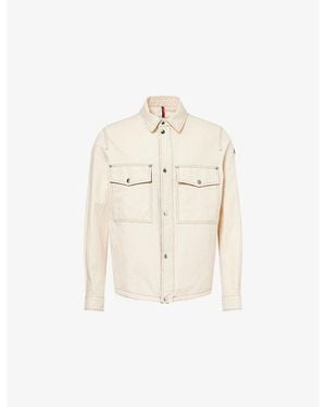 Moncler Watagua Logo-Patch Cotton-And-Linen Shirt Jacket - Natural