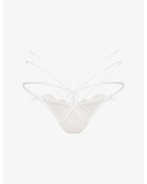 Agent Provocateur Halley Satin And Lace Thong - White
