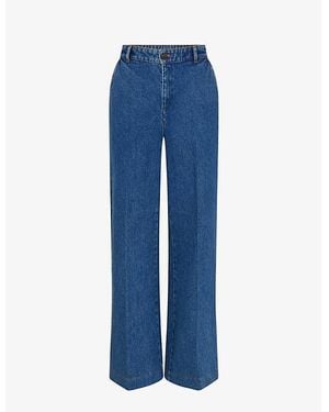 Soeur California Wide Flared-Leg High-Rise Jeans - Blue