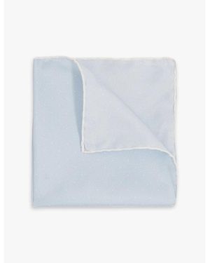 Reiss Liam Polka-Dot Silk Pocket Square - Blue