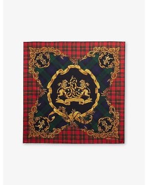 Polo Ralph Lauren Crest Silk-Twill Scarf - Red