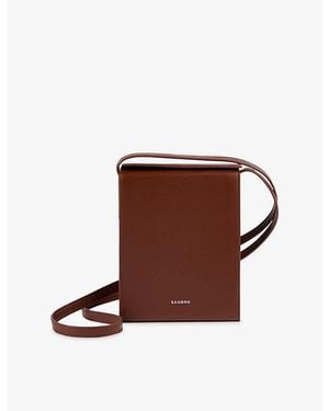 Sandro Branded Leather Phone Holder - Brown