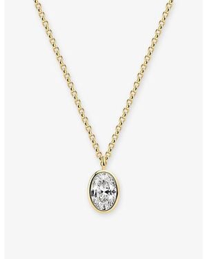 Sif Jakobs Sardinien Ovale 18Ct-Plated Sterling And Cubic Zirconia Pendant Necklace - Metallic