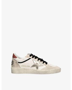 Golden Goose Ball Star 83252 Leather And Suede Trainers - Natural
