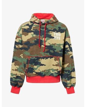 Twojeys Cross Graphic Cotton-Jersey Hoody - Green