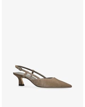 Stuart Weitzman Vinnie 50 Suede Slingback Courts - Metallic