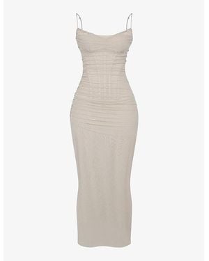 House Of Cb Nalini Corseted Stretch-Woven Maxi Dress - White