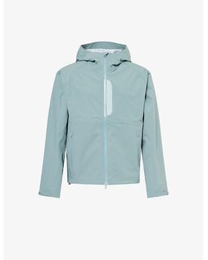 Hiking Patrol Hooded Waterproof Nylon Blend Jacket - Blue