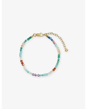 Monica Vinader Freedom Mini Multi Gemstone 18Ct Vermeil And Freedom Stones Beaded Bracelet - Metallic