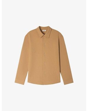 Sandro Joker Long-Sleeve Regular-Fit Stretch-Woven Shirt - Natural