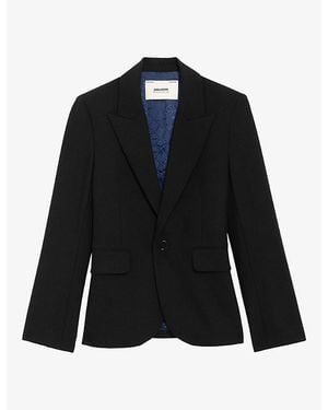 Zadig & Voltaire Vavy Rhinestone-Embellished Woven Blazer - Black