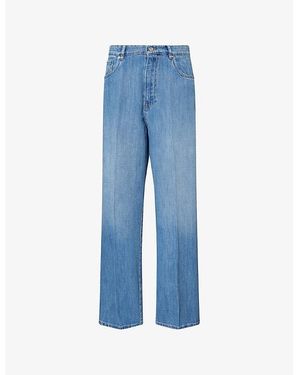 Miu Miu Brand-Patch Straight-Leg Denim Jeans - Blue